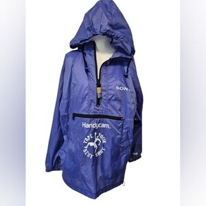 Sony Handycam Vintage 90's Blue Windbreaker Unisex Men's Size Large
